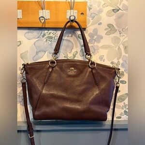 Coach Kelsey Satchel Oxblood purse handbag crossbody